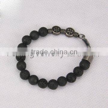 Hot sale Men's charm Bracelets Lava Beads bracelet