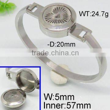 Newest bangle watch design rotational opening steel color bangle