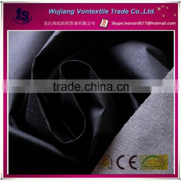 Wujiang factory supply color pu coated brushed microfiber peach skin fabric for outdoor cloth,downjacket,toy,etc