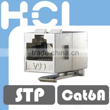 Taiwan Supplier RJ45 Cat6A 180 Degree Shielded STP Die-Cast In-Line Coupler