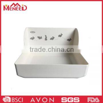 Market New Arrival Non-slip Bathroom Use White Melamine Unbreakable Soap Box