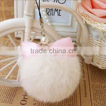 Natural Raccoon Fur Pom Poms Fox Tails Wholesale White