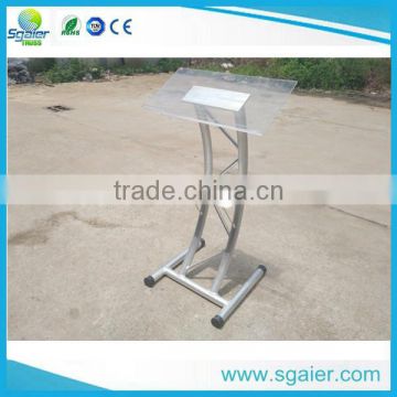 Clear acrylic board aluminum truss podium lectern for sale in sgaier