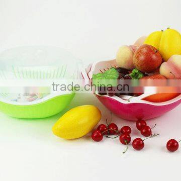 Certification Passed Plastic Fruit Basket Strainer With Net Cover