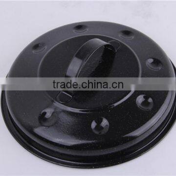 Kitchen Tool Black Round Enamel Shallow Baking Pan With Lid photo-5