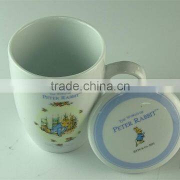 300ml Lovely Ceramic Coffee Mug,milk Mug With Cap for Promotion photo-2