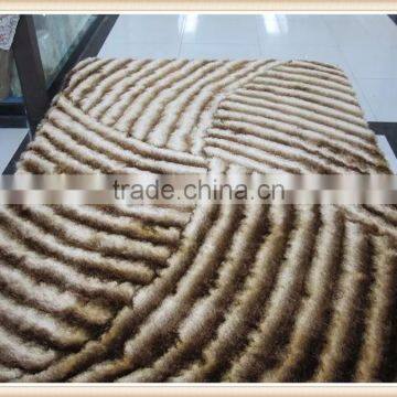 Thick Vibrant Blue 3D Style Floral Sparkle Mat Deep Glossy Shag Pile Floor Rugs photo-5