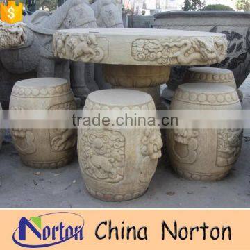 Outdoor natural marble garden stone tables and chairs NTS-B273A