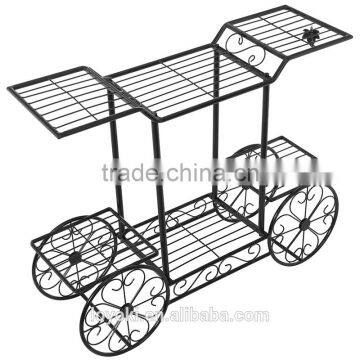 Elegant European Style Cart Design 6 Tier Wrought Metal Planter / Flower Pot Holder Display Rack Stand Garden Decor photo-4