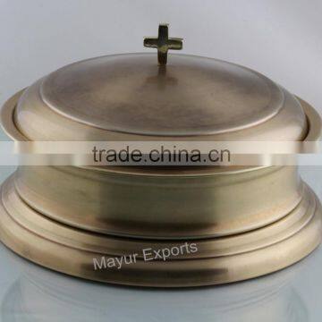 Metal Brass Plated Communion Tray Set