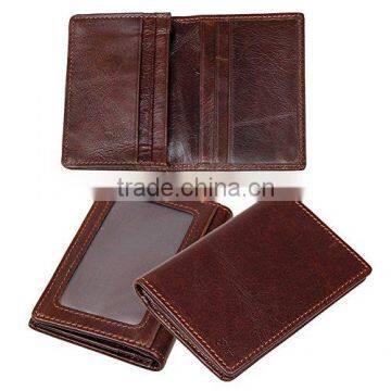 PU leather secure retractable ID window credit card holder for women