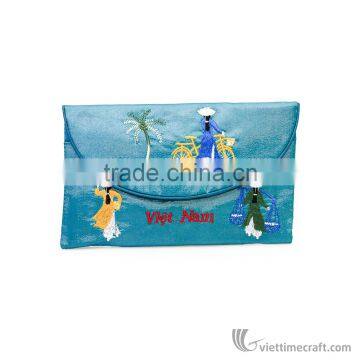 Hand Embroidered Wallet, Many Colors and Design to Choose, Made From Natural Silk in Vietnam photo-6