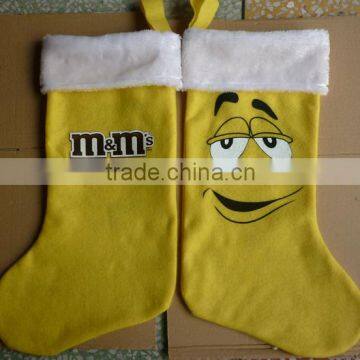 New Premium Type of Polyester Sock Felt Christmas Stocking Hanger With Machine Printed Cartoon Character Made in China photo-2