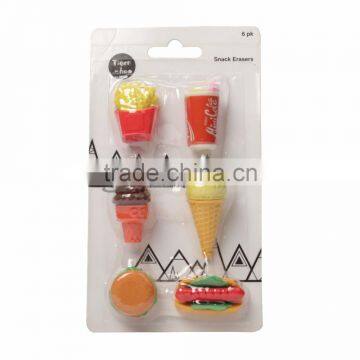 Custom Shape Novelty 6 PK Snack Shaped Eraser For Pencil photo-2