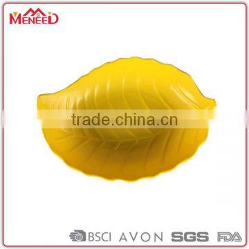 Idea Products Melamine Dessert Container, Creative Solid Color Leaf Shaped Fruit Plates photo-3