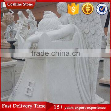 Famous White Marble Weepling Angel Statue With Wings photo-2