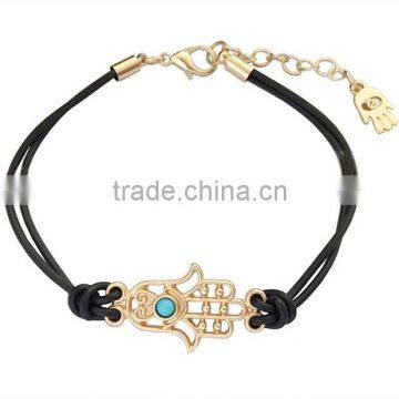 gold hamsa hand rubber bracelet