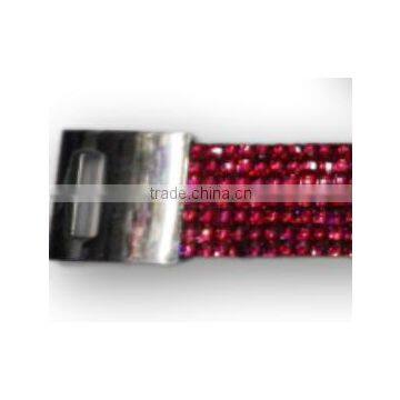 Hot Sale Gift Leather With Crystal Gem Decoration, Bracelet With Zinc Alloy Locking Part, photo-5