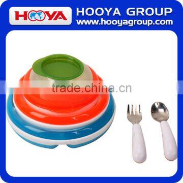 6pcs Colored Eco-friendly Baby Plates and Bowls