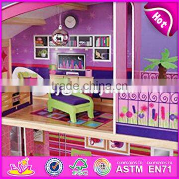 New Design 11 Pieces of Furniture Children Pretend Play Wooden Luxury Toy House W06A226 photo-5