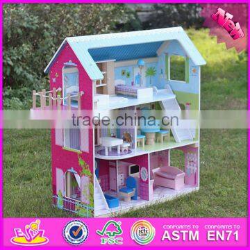 2016 New Design Home Play Children Toy Wooden Dolls House Miniatures W06A169 photo-5
