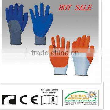 CR 13G Nylon Lining,Palm Coated Latex with open back gloves