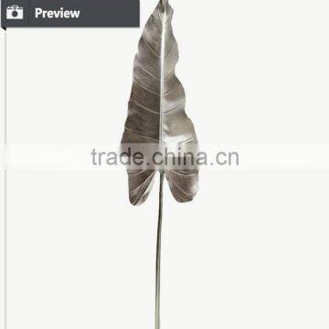 High Quality PU Artificial Decorative Dried Siliver Fake Leaves photo-3