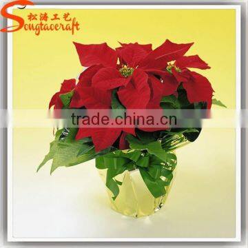 Wholesale Artificial Poinsettia Flowers Christmas Poinsettia Ornaments photo-2