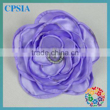 5" Satin Poppy poney Flower Handmade Decorative Artificial Flower Making Fabric Flower For Dress