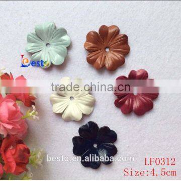 2016 good quality manufacturers China elegant leather flower for dress,shoe accessories