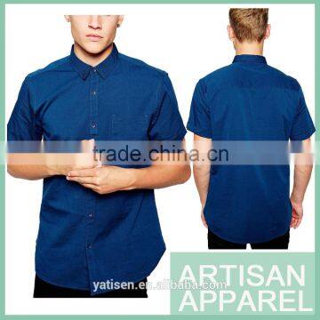 Short sleeves shirts navy blue shirts for summer wholesale custom shirts for man