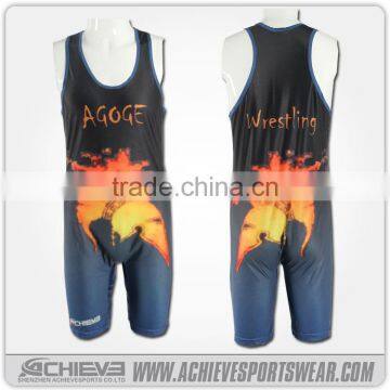 100% breathable polyester russian cheap wrestling singlets for sale