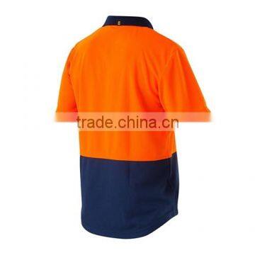 Custom Workwear Spliced Cotton Hi Vis Back Short Sleeve Work T-shirt Polo photo-5