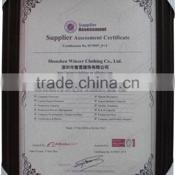Supplier Assessment Certificate