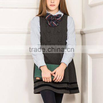 China Manufacture Girls Winter Grey School Uniform Dress photo-2
