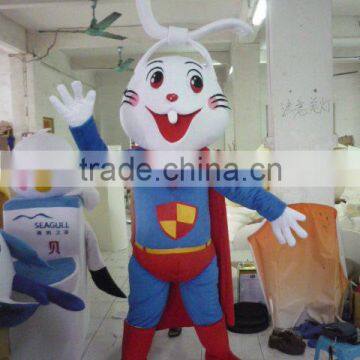 Super Hero Rabbit Mascot Costume/Fur Rabbit Mascot Costume