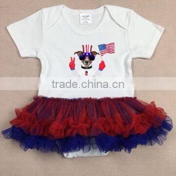 July 4 USA Romper Tutu Skirt Cotton photo-3