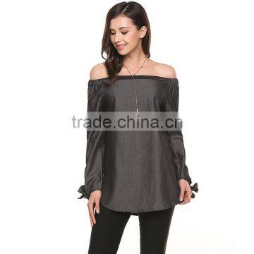 off Shoulder Top Women Fashion Blouse Shirts Only Ladies Blouse Design photo-6