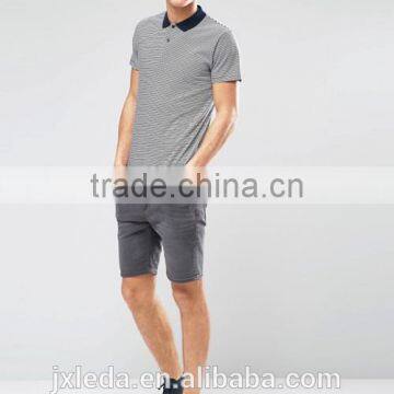Latest Design Stripe Jersey 100% Cotton Men Polo Shirt OEM/ODM Service photo-4