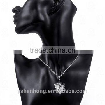925 Silver Set Auger Stereo Lotus Pendant Necklace photo-5