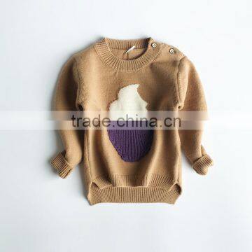 S17700A Wholesale Round Neck Long Sleeve Cotton Knit Kid Sweater photo-3