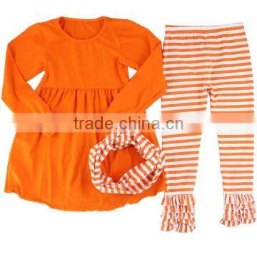 Frock design for baby girl ruffle pants outfits stripe outfits children boutique girls Halloween clothes