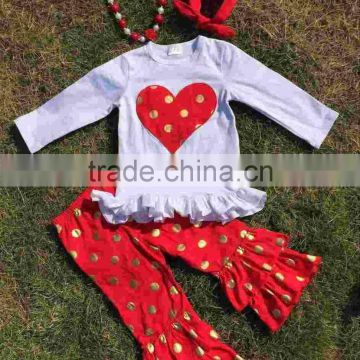 baby clothes children fall boutique outfits heart top pant sets valentines day girls outfit persnickety sparkle girls outfits