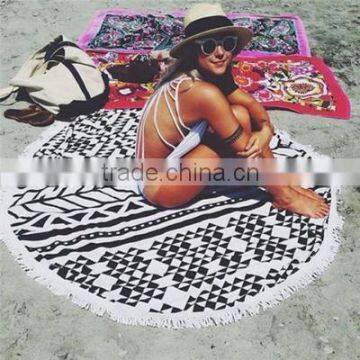 Walson Wholesale Drop Shipping Bohemian Wholesale Microfiber Print Beach Towel Cotton Round Donut Beach Towel photo-5