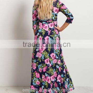 Dongguan Plus Size Maternity Clothes Manufacturers Nursing Floral Maxi Dress photo-4
