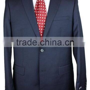 NAAMS MEN'S WOOL 2 BUTTON 2 VENT SLIM FIT SUIT JACKET FLAT FRONT PANT NAVY photo-5