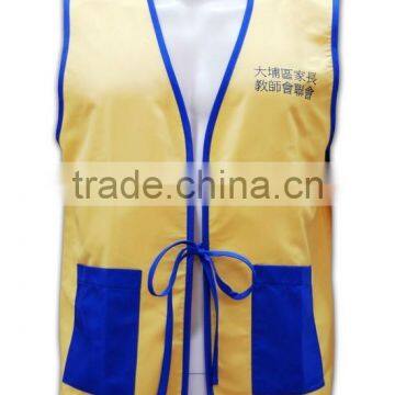 China Manufactory High Quality Front Open Yellow Stand Collar Work Vest photo-2