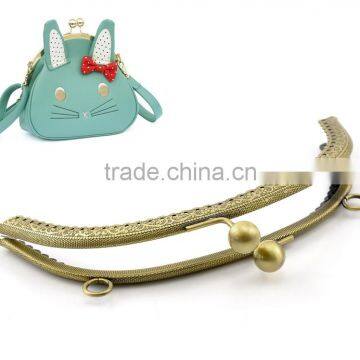 1PC Antique Bronze Bead Purse Bag Metal Arch Frame Kiss Clasp Lock 16x9cm(6 2/8"x3 4/8"),8seasons