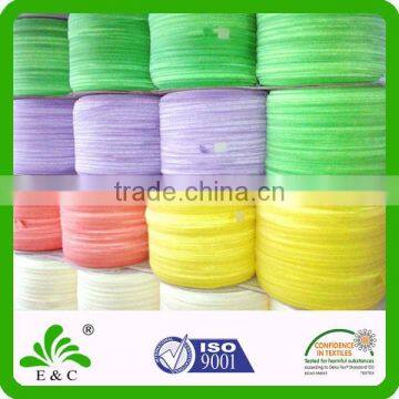 wholesale custom color shiny fold over elastic 5/8