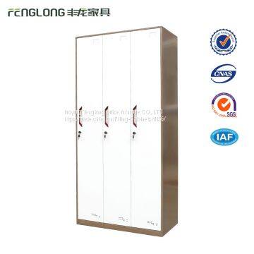 Knock-down structure three door steel closet storage locker for office bedroom usage